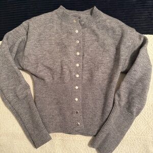 Gray Button-Up Women's Sweater